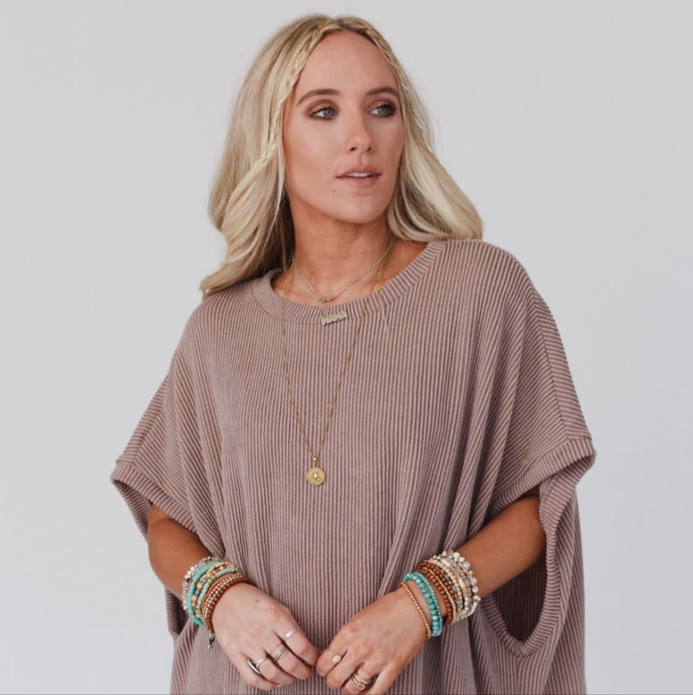 Three Bird Nest Women's Ribbed Tunic - Acorn (Taupe)